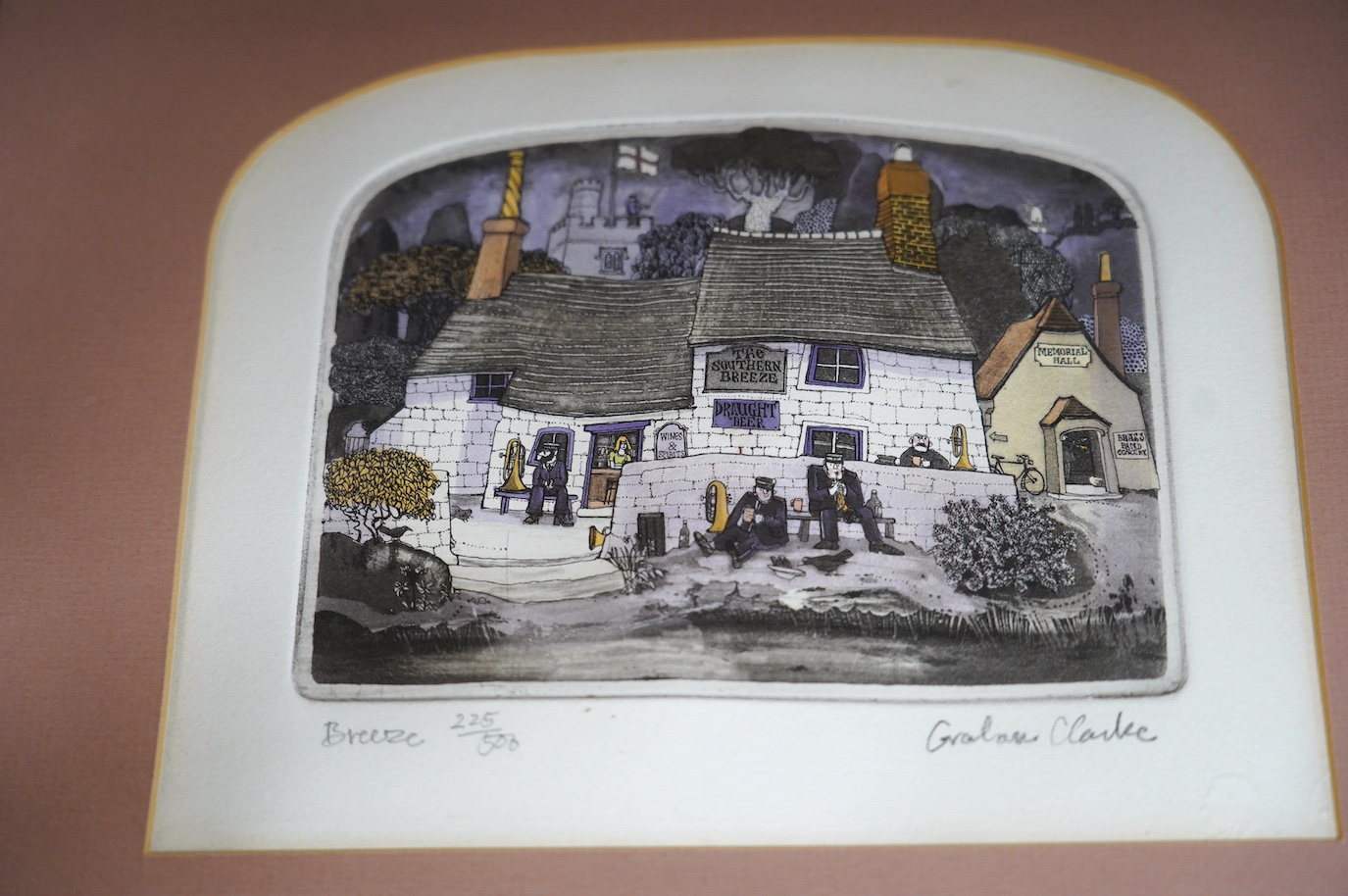 Graham Clarke (British 1941-), five limited edition hand coloured etchings, ‘Breeze’ 225/500, ‘Dogeared’ 21/400, ‘Careful Perusal’ 17/400, ‘Home Guard’ 72/400 and ‘Silent Night’ 136/400, all signed, titled and numbered i